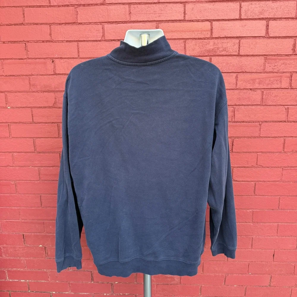 Vtg 90s Nike Team Mens XXL Navy Blue Quarter Zip Pullover Sweatshirt Embroidered